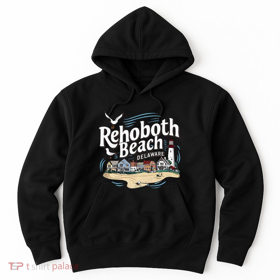 Ocean Rehoboth Beach Delaware Coastal Town Vibe Hoodie