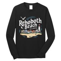 Ocean Rehoboth Beach Delaware Coastal Town Vibe Long Sleeve Shirt