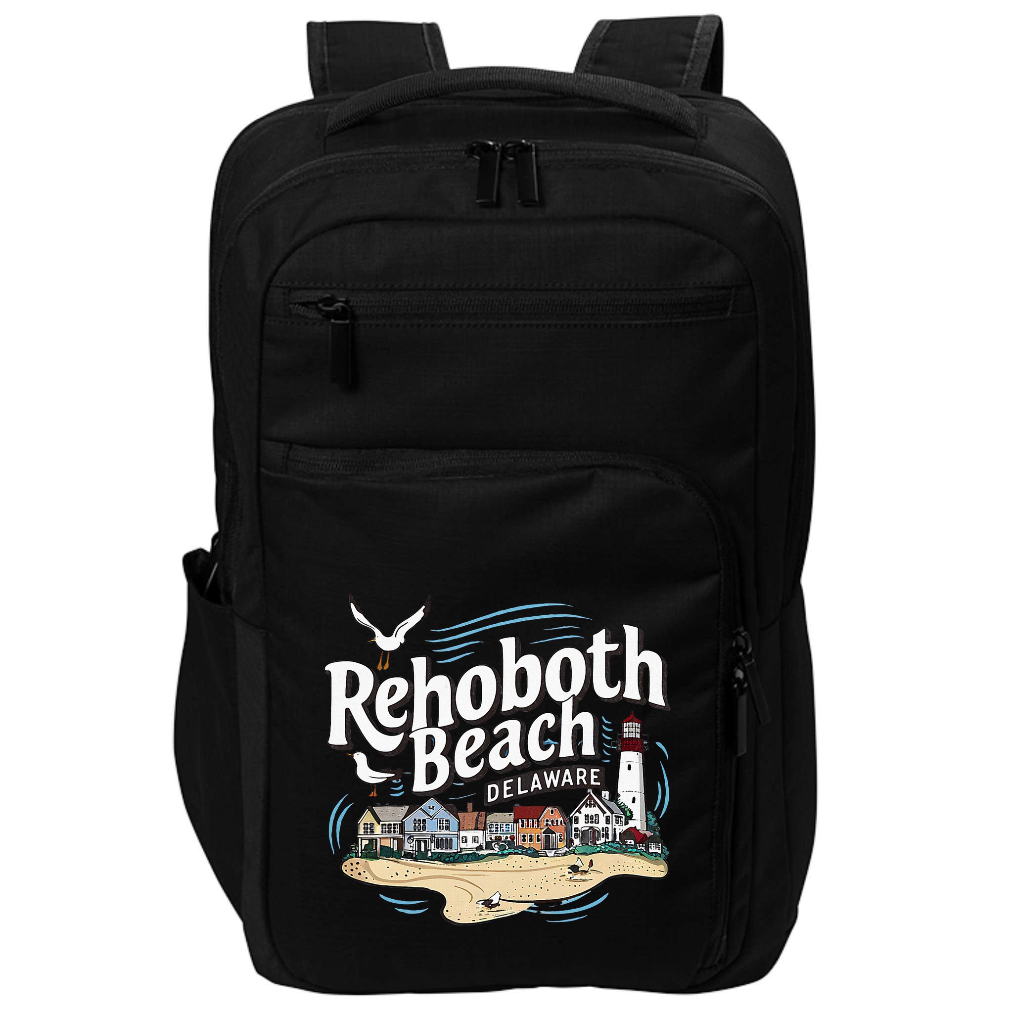 Ocean Rehoboth Beach Delaware Coastal Town Vibe Impact Tech Backpack