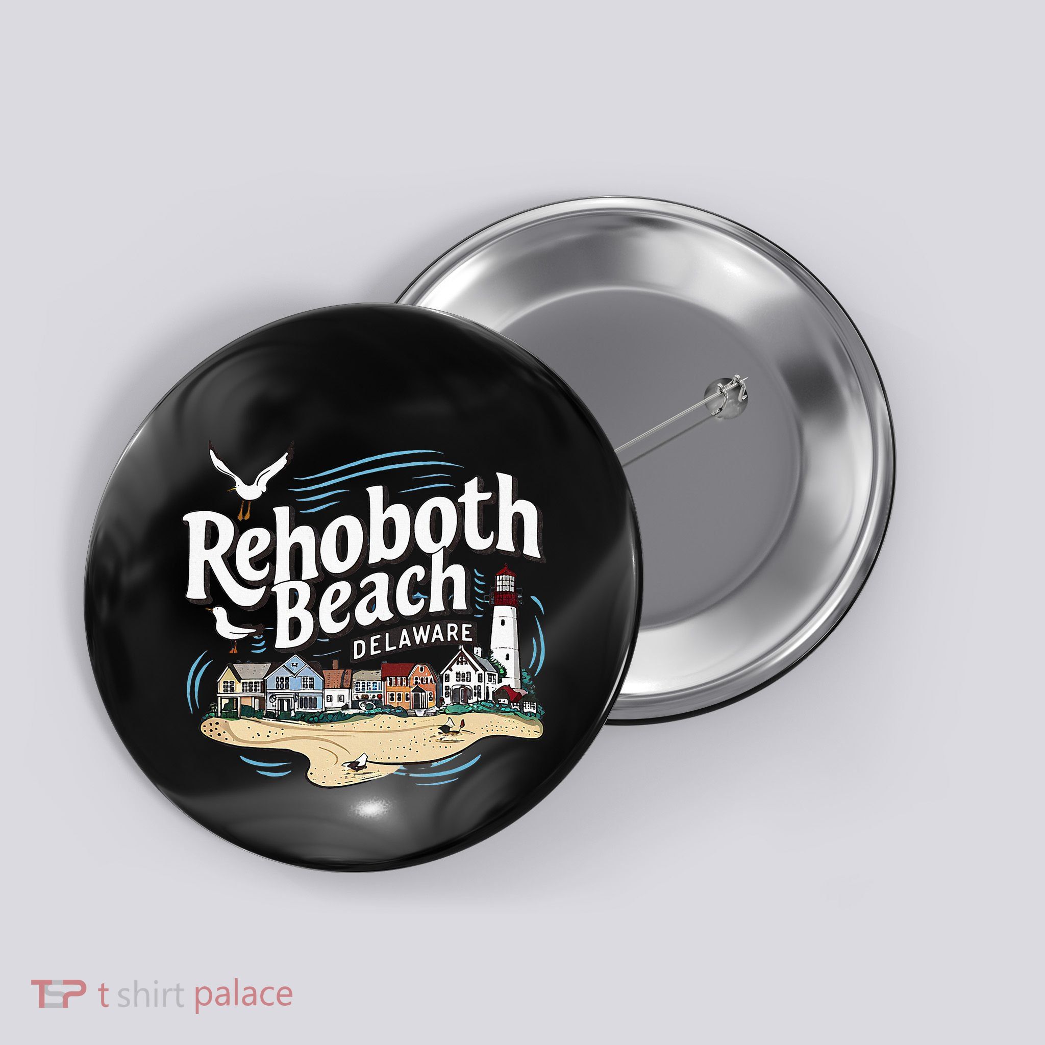 Ocean Rehoboth Beach Delaware Coastal Town Vibe Button