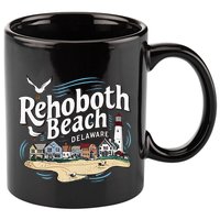 Ocean Rehoboth Beach Delaware Coastal Town Vibe 11oz C Handle Ceramic Mug