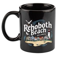Ocean Rehoboth Beach Delaware Coastal Town Vibe 11oz C Handle Ceramic Mug