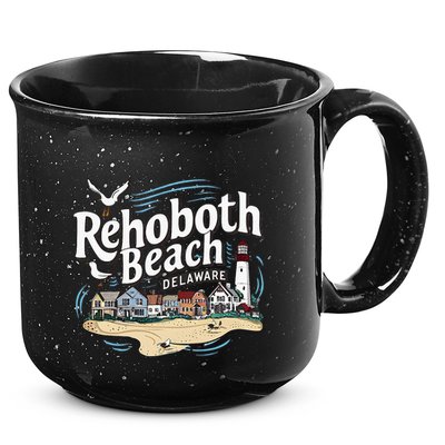 Ocean Rehoboth Beach Delaware Coastal Town Vibe 15oz Campfire Ceramic Mug
