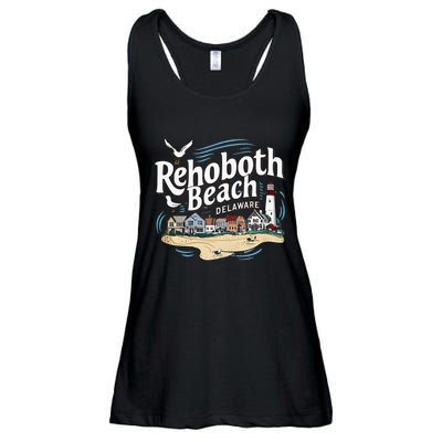 Ocean Rehoboth Beach Delaware Coastal Town Vibe Ladies Essential Flowy Tank