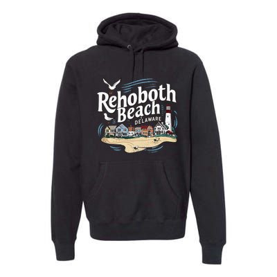 Ocean Rehoboth Beach Delaware Coastal Town Vibe Premium Hoodie