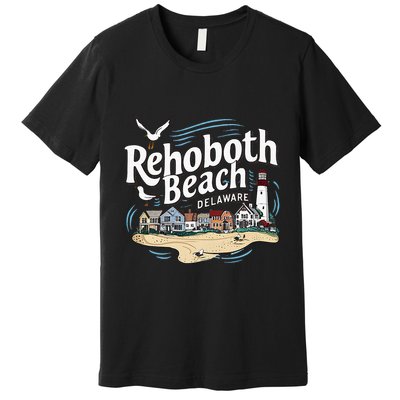 Ocean Rehoboth Beach Delaware Coastal Town Vibe Premium T-Shirt