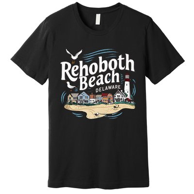 Ocean Rehoboth Beach Delaware Coastal Town Vibe Premium T-Shirt