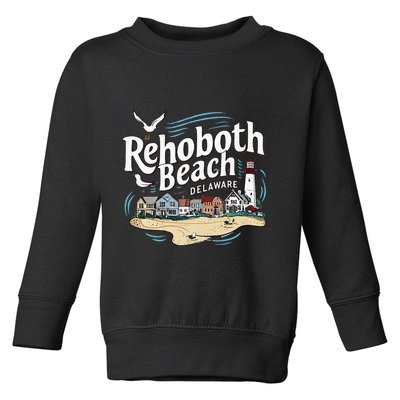 Ocean Rehoboth Beach Delaware Coastal Town Vibe Toddler Sweatshirt