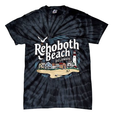 Ocean Rehoboth Beach Delaware Coastal Town Vibe Tie-Dye T-Shirt