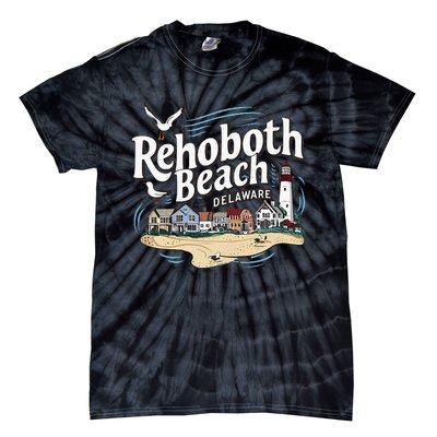 Ocean Rehoboth Beach Delaware Coastal Town Vibe Tie-Dye T-Shirt