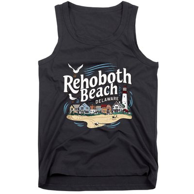 Ocean Rehoboth Beach Delaware Coastal Town Vibe Tank Top
