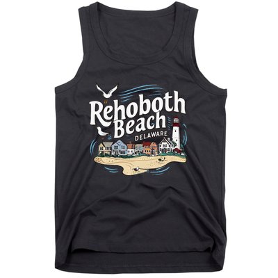 Ocean Rehoboth Beach Delaware Coastal Town Vibe Tank Top