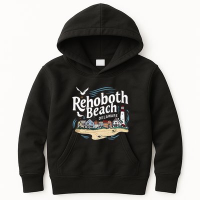 Ocean Rehoboth Beach Delaware Coastal Town Vibe Kids Hoodie
