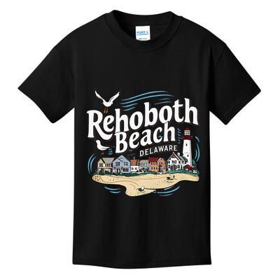 Ocean Rehoboth Beach Delaware Coastal Town Vibe Kids T-Shirt