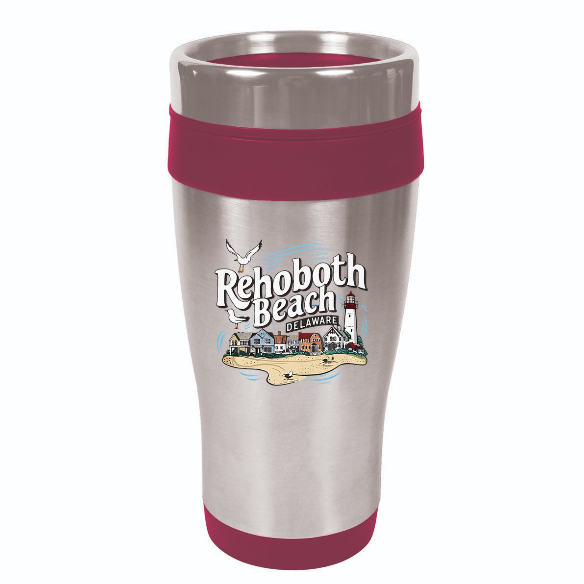 Ocean Rehoboth Beach Delaware Coastal Town Vibe 16oz Travel Tumbler