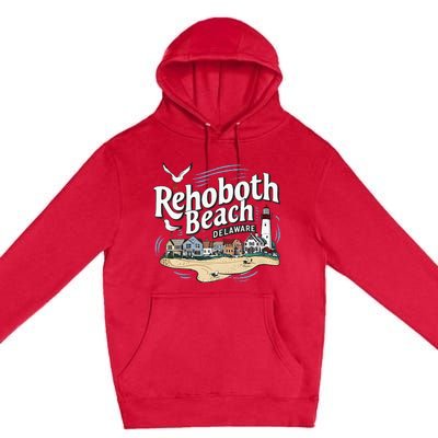 Ocean Rehoboth Beach Delaware Coastal Town Vibe Premium Pullover Hoodie