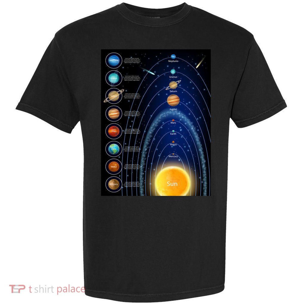 Orbiting Solar System Diagram Garment-Dyed Heavyweight T-Shirt