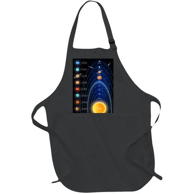 Orbiting Solar System Diagram Full-Length Apron With Pockets