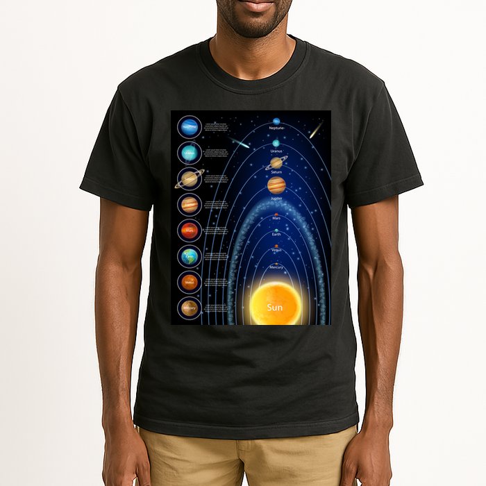 Orbiting Solar System Diagram Tall T-Shirt