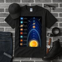 Orbiting Solar System Diagram Tall T-Shirt