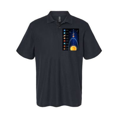 Orbiting Solar System Diagram Softstyle Adult Sport Polo