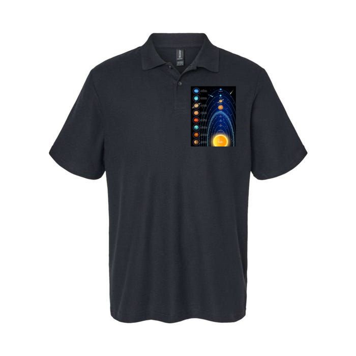 Orbiting Solar System Diagram Softstyle Adult Sport Polo