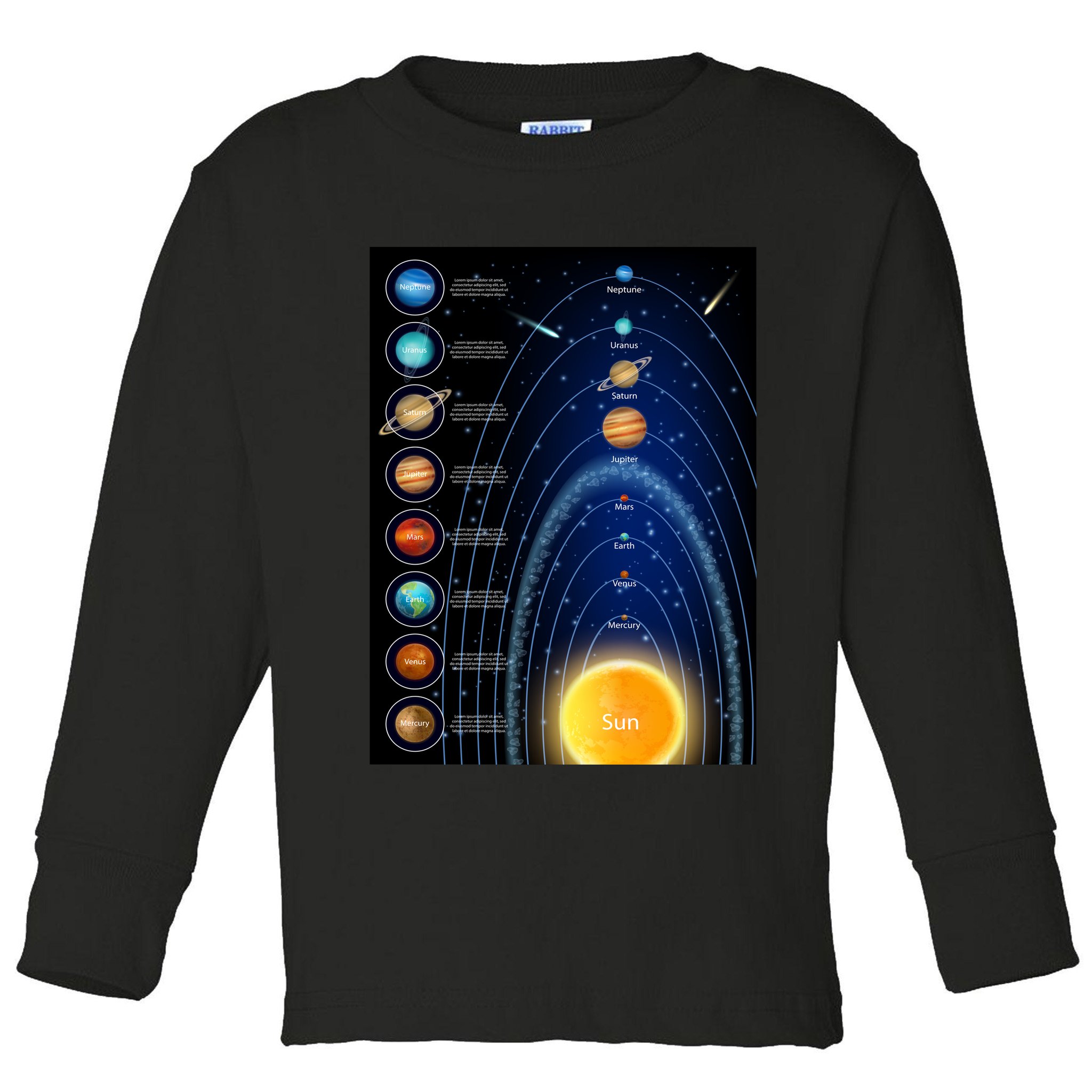 Orbiting Solar System Diagram Toddler Long Sleeve Shirt