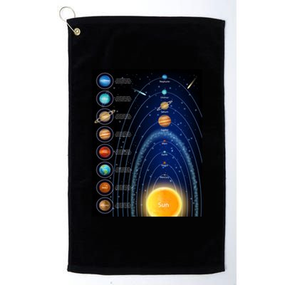 Orbiting Solar System Diagram Platinum Collection Golf Towel