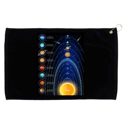 Orbiting Solar System Diagram Grommeted Golf Towel