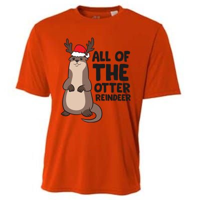 Otter Reindeer Christmas All Of The Otter Reindeer Gift Cooling Performance Crew T-Shirt