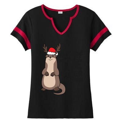 Otter Reindeer Christmas All Of The Otter Reindeer Gift Ladies Halftime Notch Neck Tee