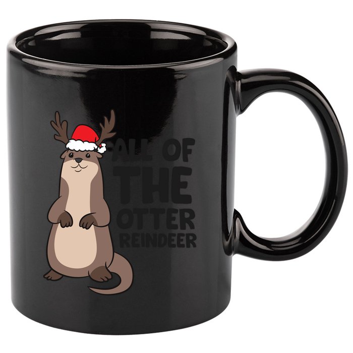 Otter Reindeer Christmas All Of The Otter Reindeer Gift 11oz C Handle Ceramic Mug