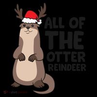 Otter Reindeer Christmas All Of The Otter Reindeer Gift Drawstring Bag