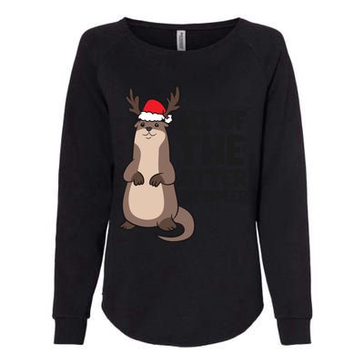 Otter Reindeer Christmas All Of The Otter Reindeer Gift Womens California Wash Sweatshirt