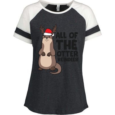 Otter Reindeer Christmas All Of The Otter Reindeer Gift Enza Ladies Jersey Colorblock Tee