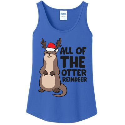 Otter Reindeer Christmas All Of The Otter Reindeer Gift Ladies Essential Tank