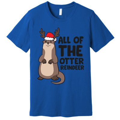 Otter Reindeer Christmas All Of The Otter Reindeer Gift Premium T-Shirt