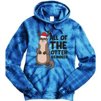 Otter Reindeer Christmas All Of The Otter Reindeer Gift Tie Dye Hoodie