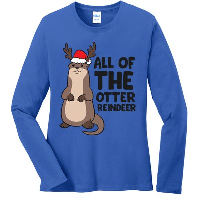 Otter Reindeer Christmas All Of The Otter Reindeer Gift Ladies Long Sleeve Shirt