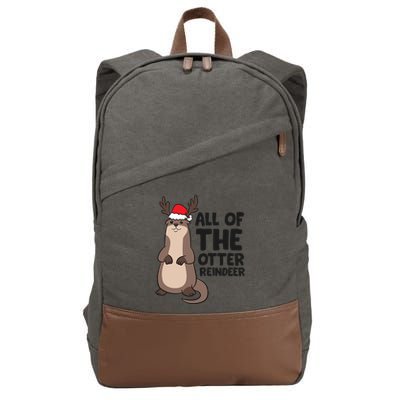 Otter Reindeer Christmas All Of The Otter Reindeer Gift Cotton Canvas Backpack