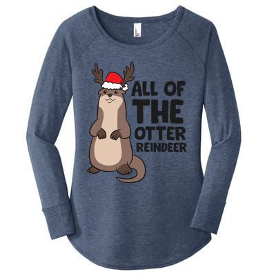 Otter Reindeer Christmas All Of The Otter Reindeer Gift Women's Perfect Tri Tunic Long Sleeve Shirt