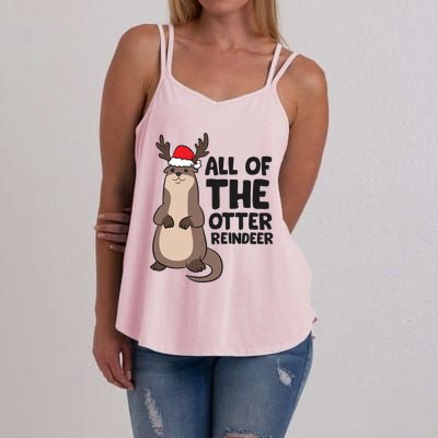 Otter Reindeer Christmas All Of The Otter Reindeer Gift Women's Strappy Tank