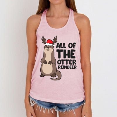 Otter Reindeer Christmas All Of The Otter Reindeer Gift Women's Knotted Racerback Tank