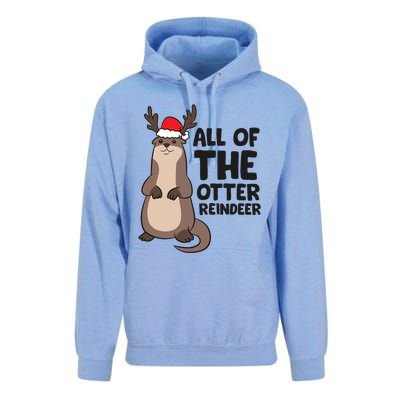 Otter Reindeer Christmas All Of The Otter Reindeer Gift Unisex Surf Hoodie