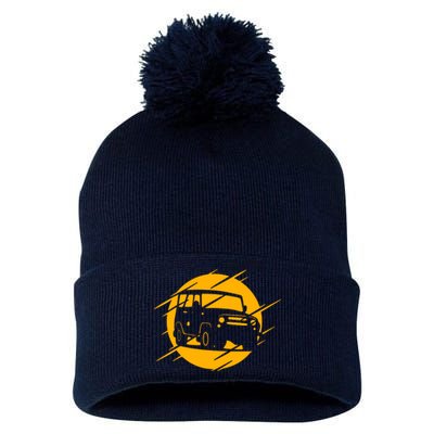 Off Road Cars Classic Pom Pom 12in Knit Beanie