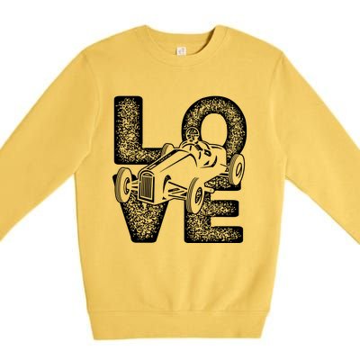 Old Racing Car Love Word Premium Crewneck Sweatshirt