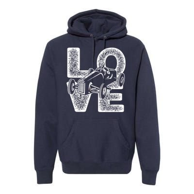 Old Racing Car Love Word Premium Hoodie