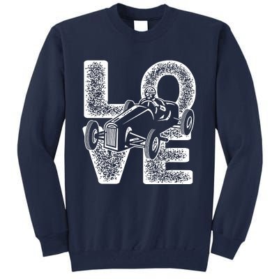 Old Racing Car Love Word Tall Sweatshirt