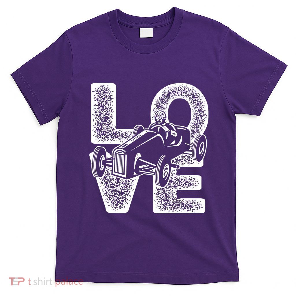 Old Racing Car Love Word T-Shirt