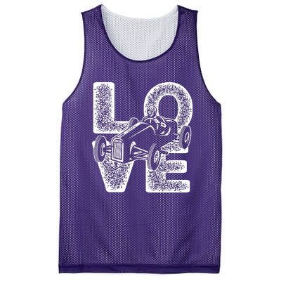 Old Racing Car Love Word Mesh Reversible Basketball Jersey Tank